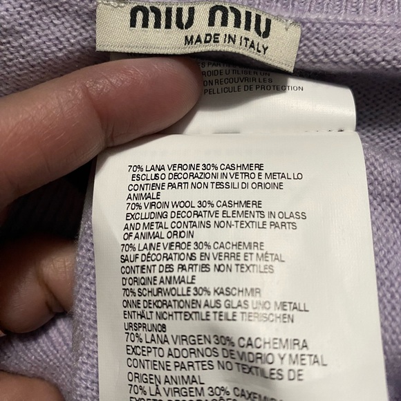 miu miu cashmere embellished top - Picture 6 of 7